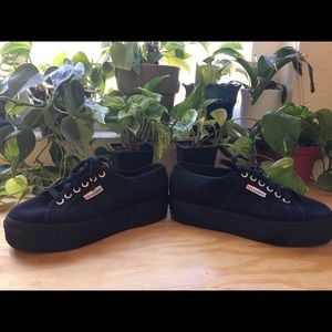 All Black Platform Superga